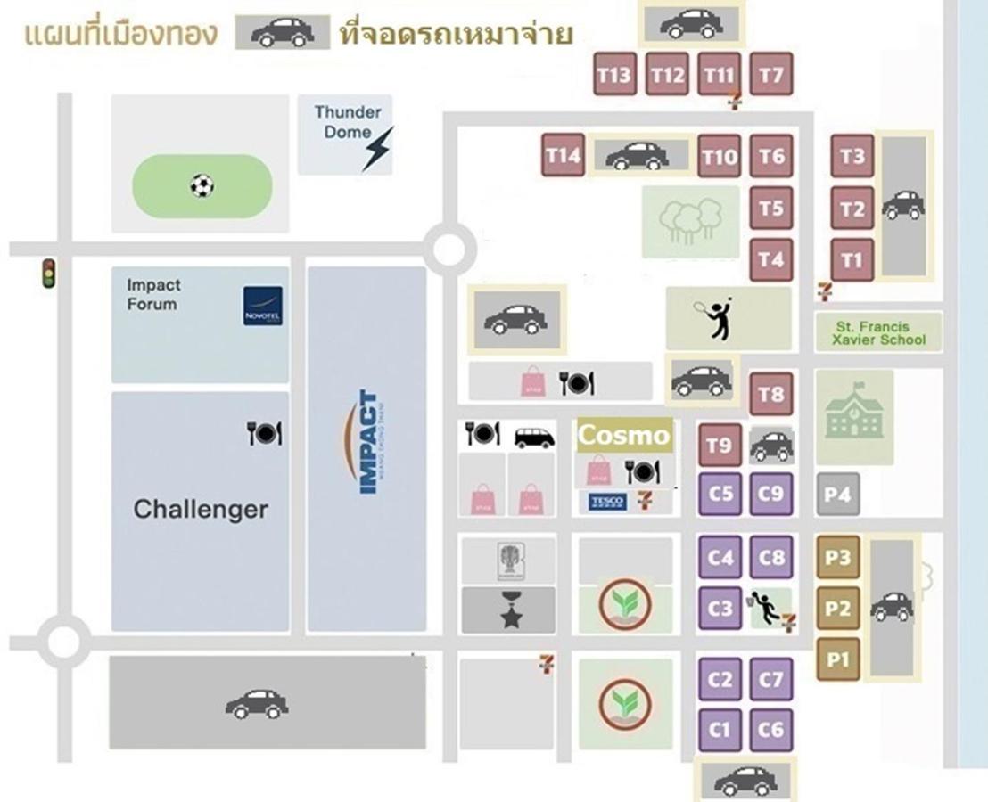 ป็อปปูล่าคอนโด เมืองทองธานี ใกล้ Impact 酒店 公寓 방콕 외부 사진